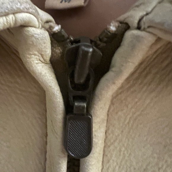 Georgetown Leather Design Women’s 100% Leather Zip Up Collared Long Sleeve Tan M - Picture 13 of 15